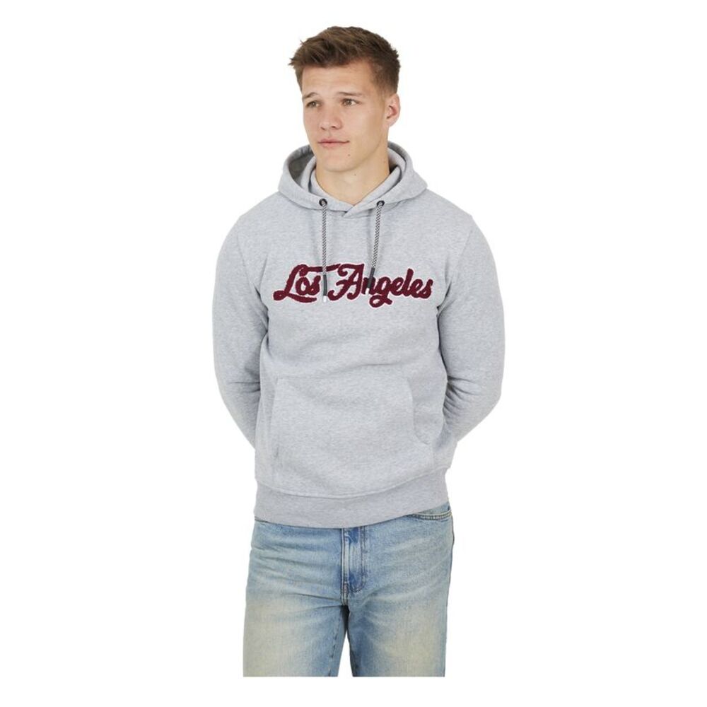 Brave Soul Mens Crossover Overhead Hoodie / Light Grey Marl